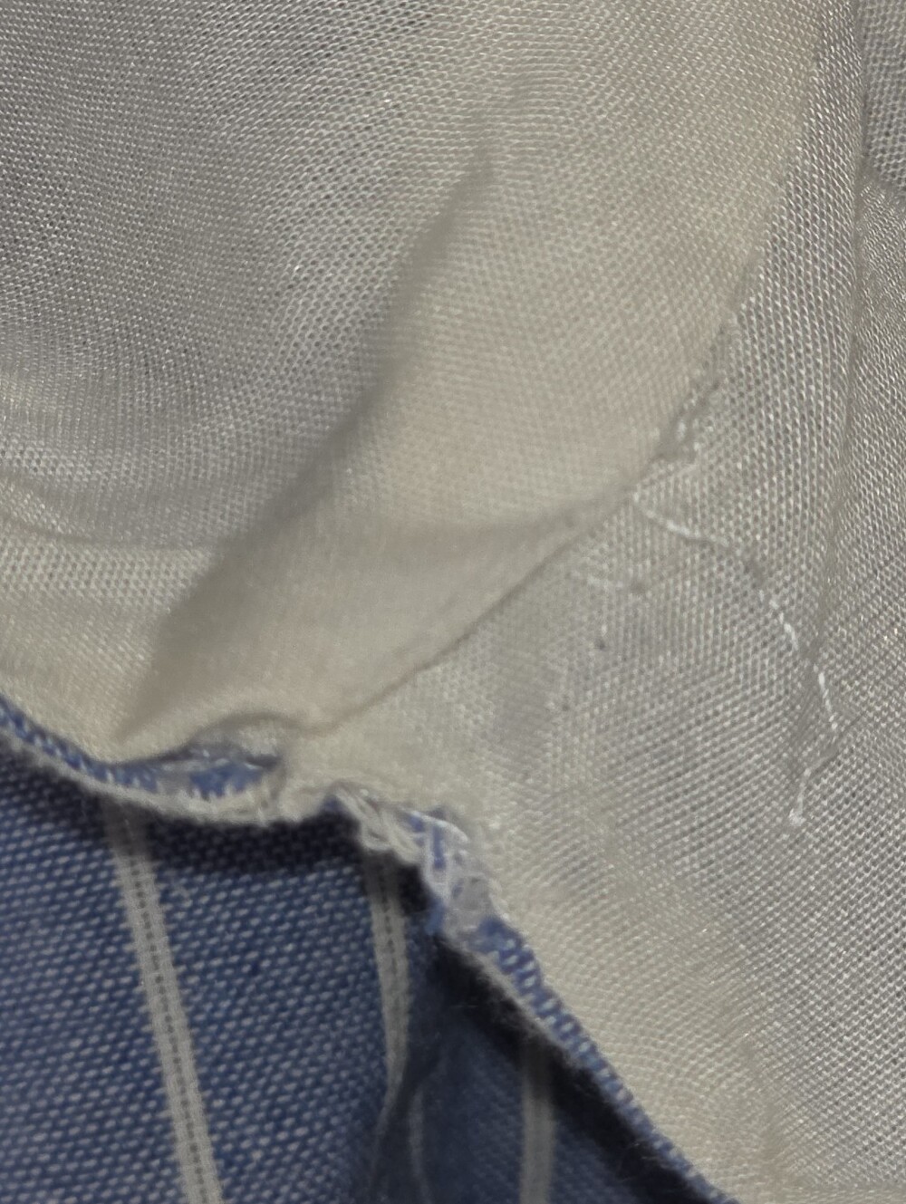 Francesca's Collections Miami Blue & White Stripe Lace Detail Poly-Cotton Blend - Picture 10 of 15